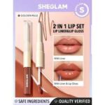 لیپ گلاس و خط لب دو طرفه شیگلم مدل LIP RULES رنگ GOLDEN RULE SHEGLAM LIP RULES LINER & GLOSS PEN GOLDEN RULE